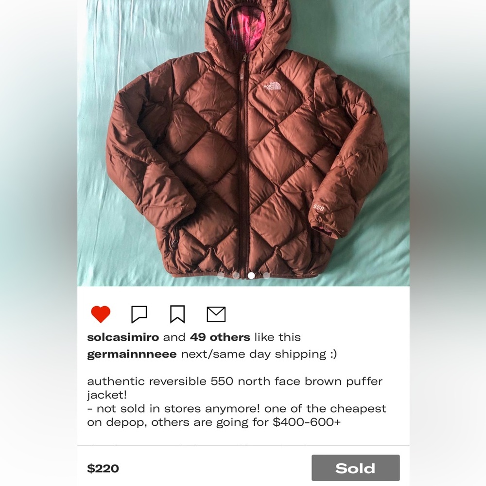 Famous Brown 550 North Face Puffer Jacket - Picture 6 of 6